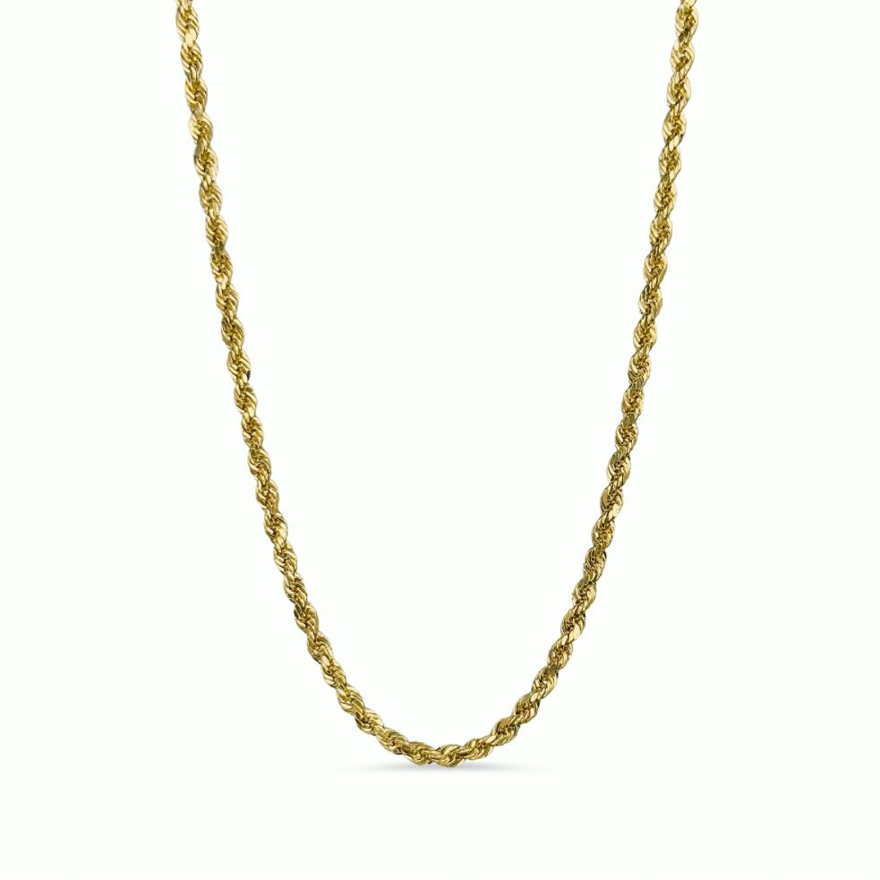 2.4mm Cadena Rope Liviana 18k