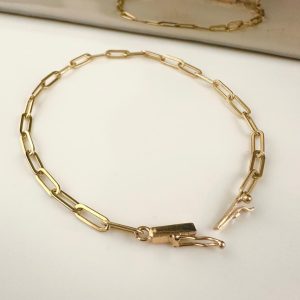 Pulsera Paper Clip Oro 18k